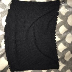 plain black tube top with ruffles